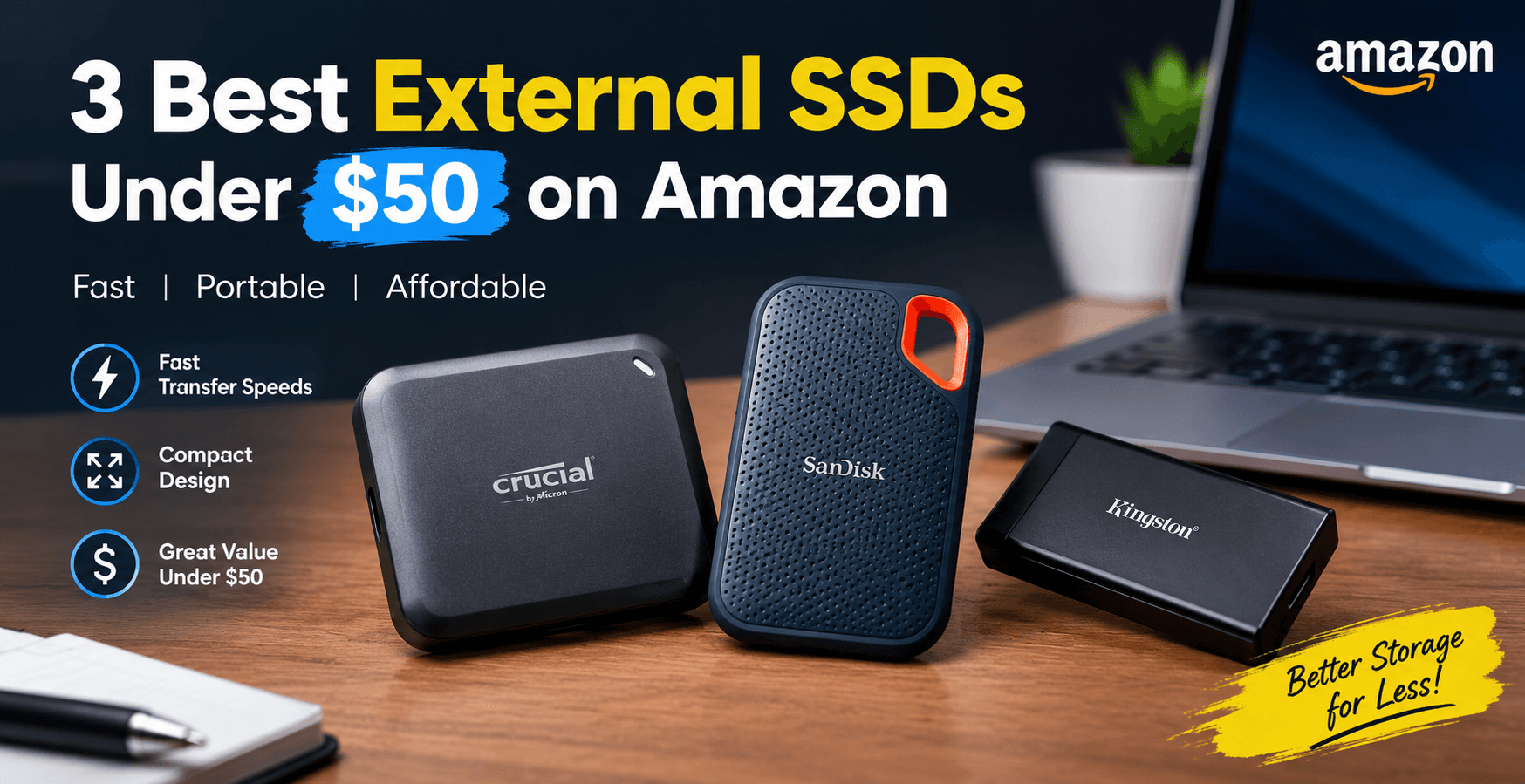 3 Best External SSDs Under $50 on Amazon